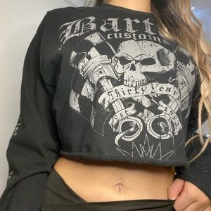 Vintage Biker Crop Top